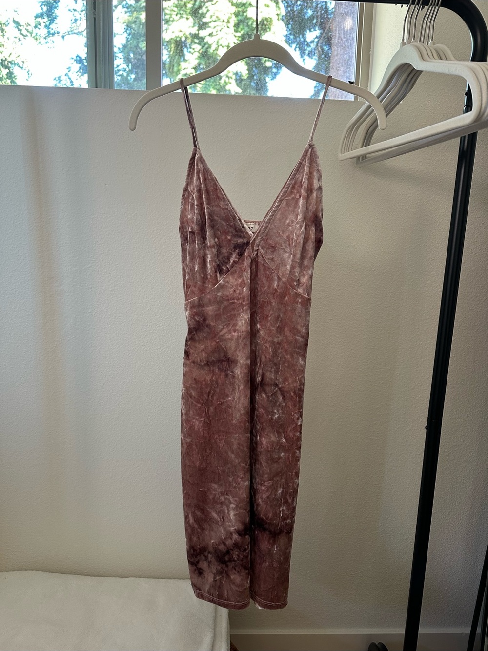 Mauve Pink Velvet Dress